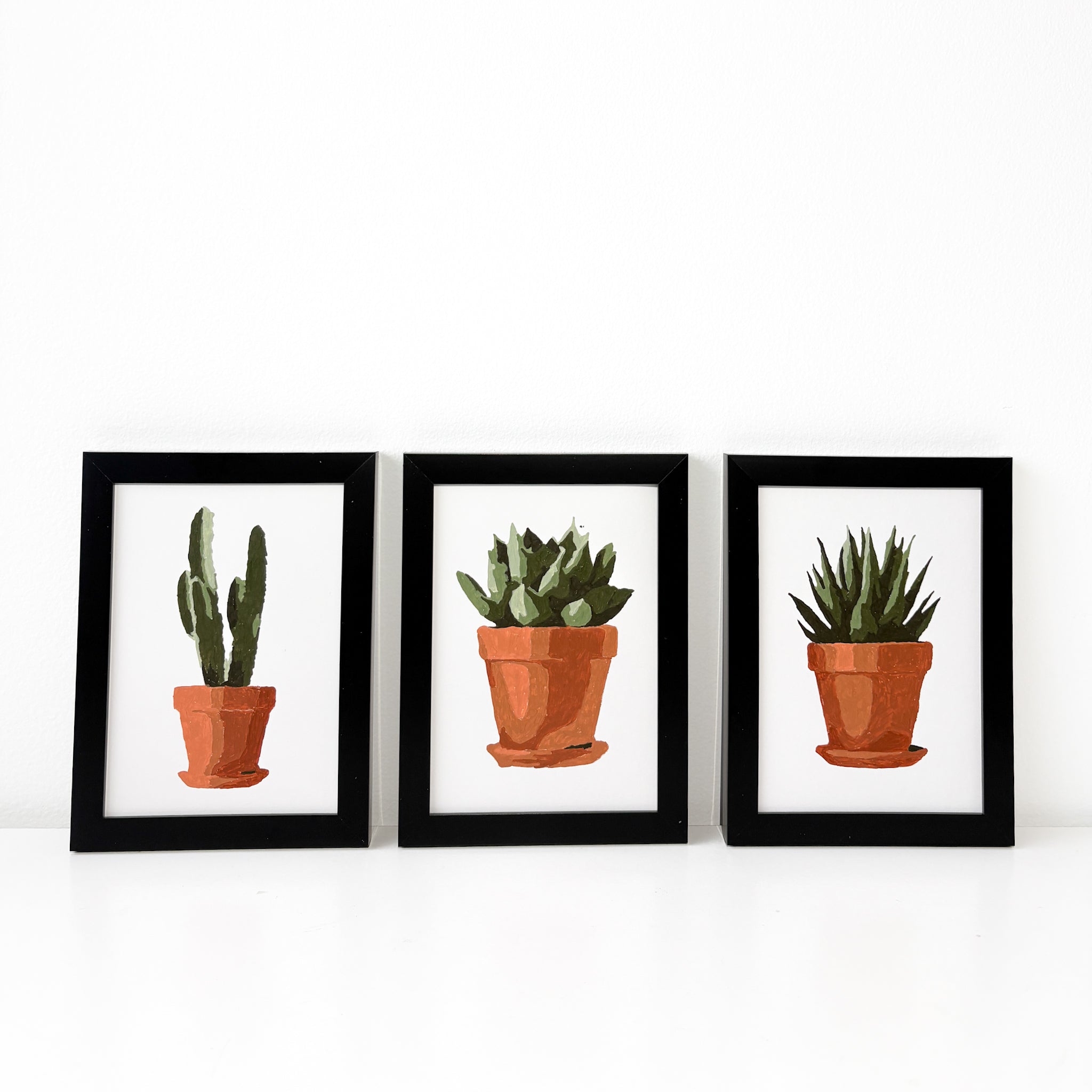 paint by numbers succulent Succulent Trio Mini Paint By Number Kit – Paint Happiness Crafts
